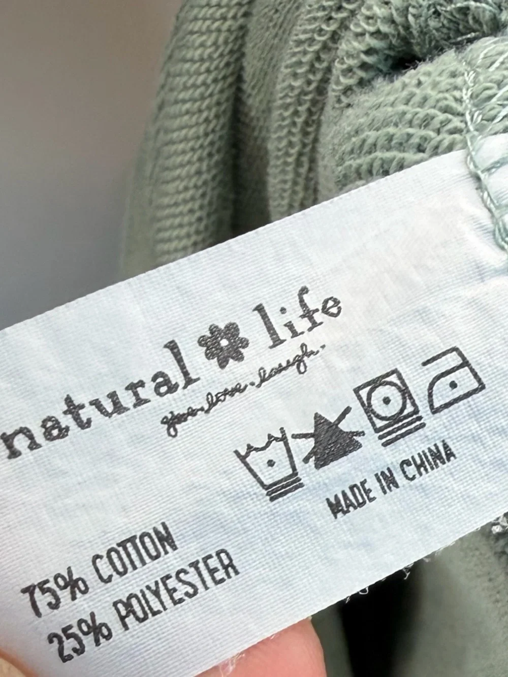 Natural Life Sweatshirt Knit Trim L / XL Sage, Purple Sweater Pullover - Picture 5 of 7